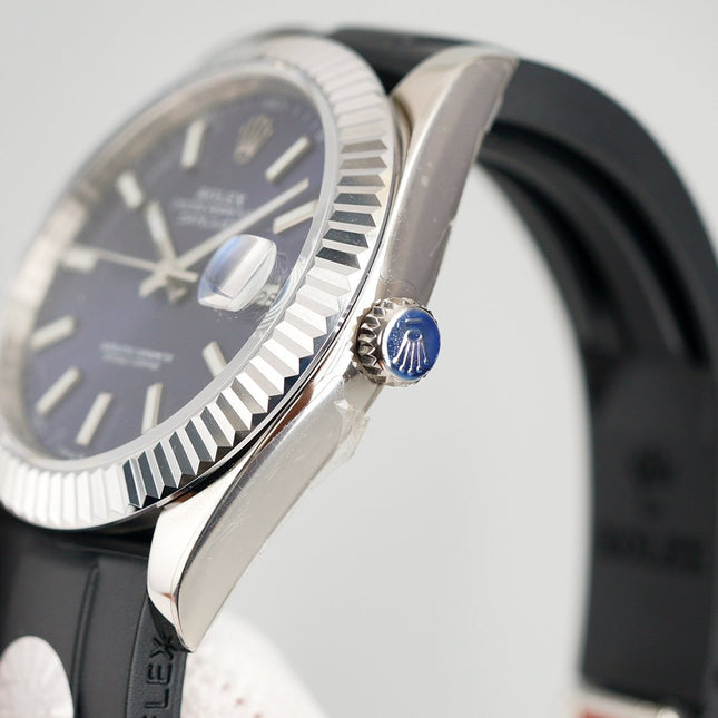 DATEJUST II 41MM STAINLESS STEEL BLUE DIAL RUBBER STRAP