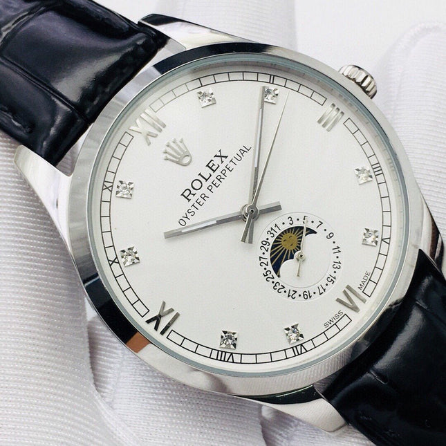 OYSTER PERPETUAL 41 MOONPHASE STEEL CASE WHITE DIAL