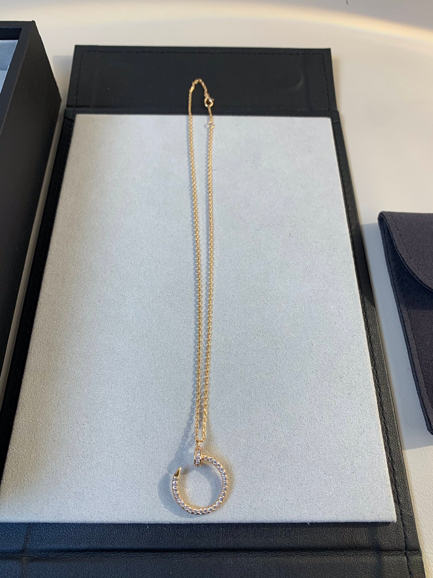 JUSTE NECKLACE 2.2MM PINK GOLD FULL DIAMONDS