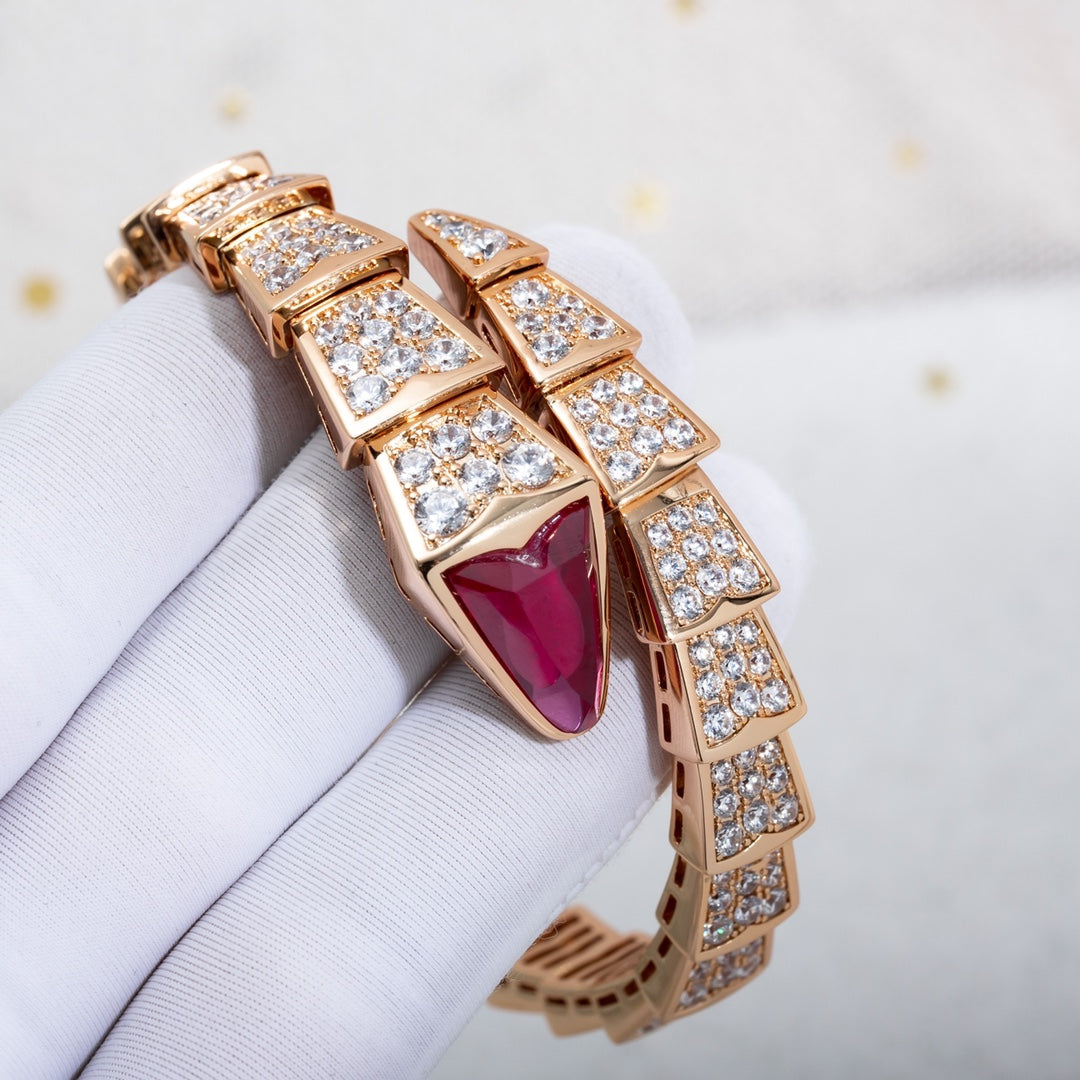 SERPENTI BRACELET 6.8MM PINK GOLD DIAMOND