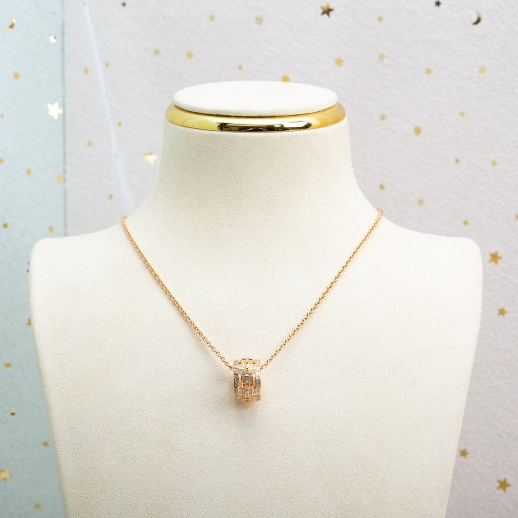 PARENTESI NECKLACE PINK GOLD DIAMOND