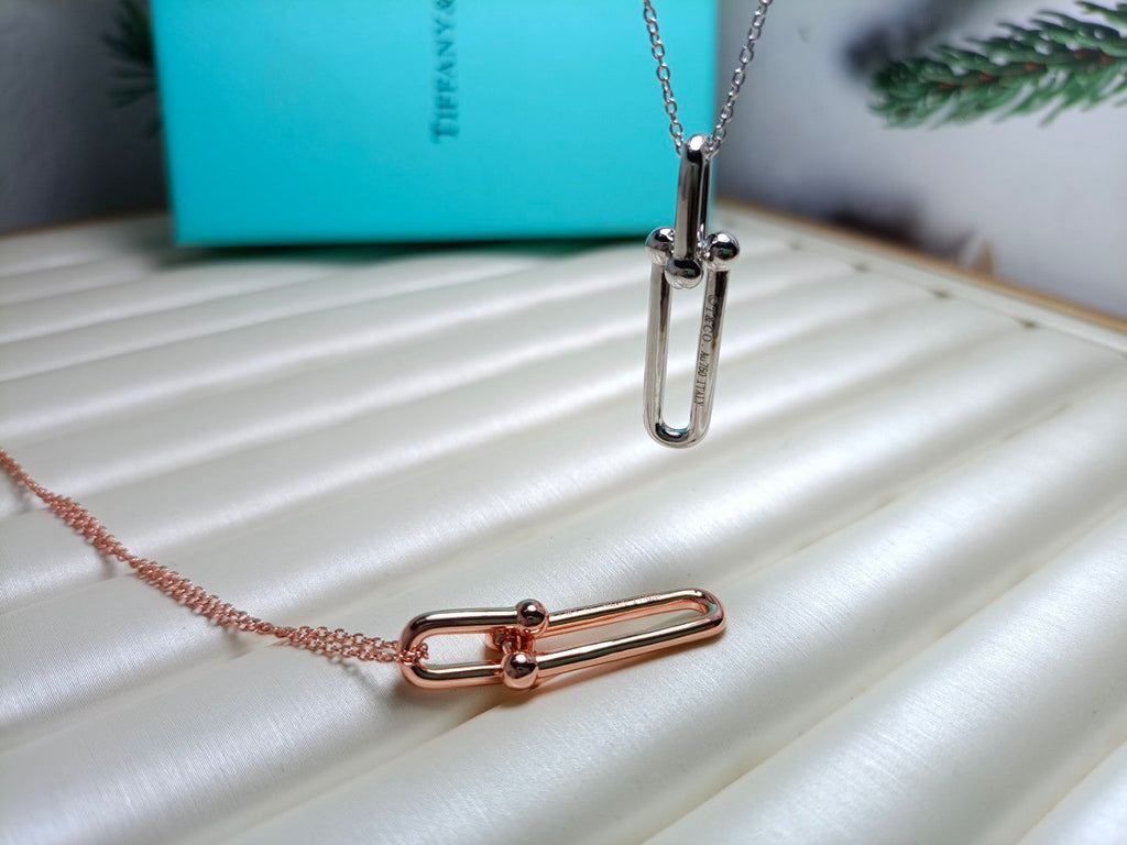 HARDWARE DROP DOUBLE LINK PEDANT NECKLACE