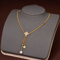 STAR AND BALL GOLD DIAMOND NECKLACE