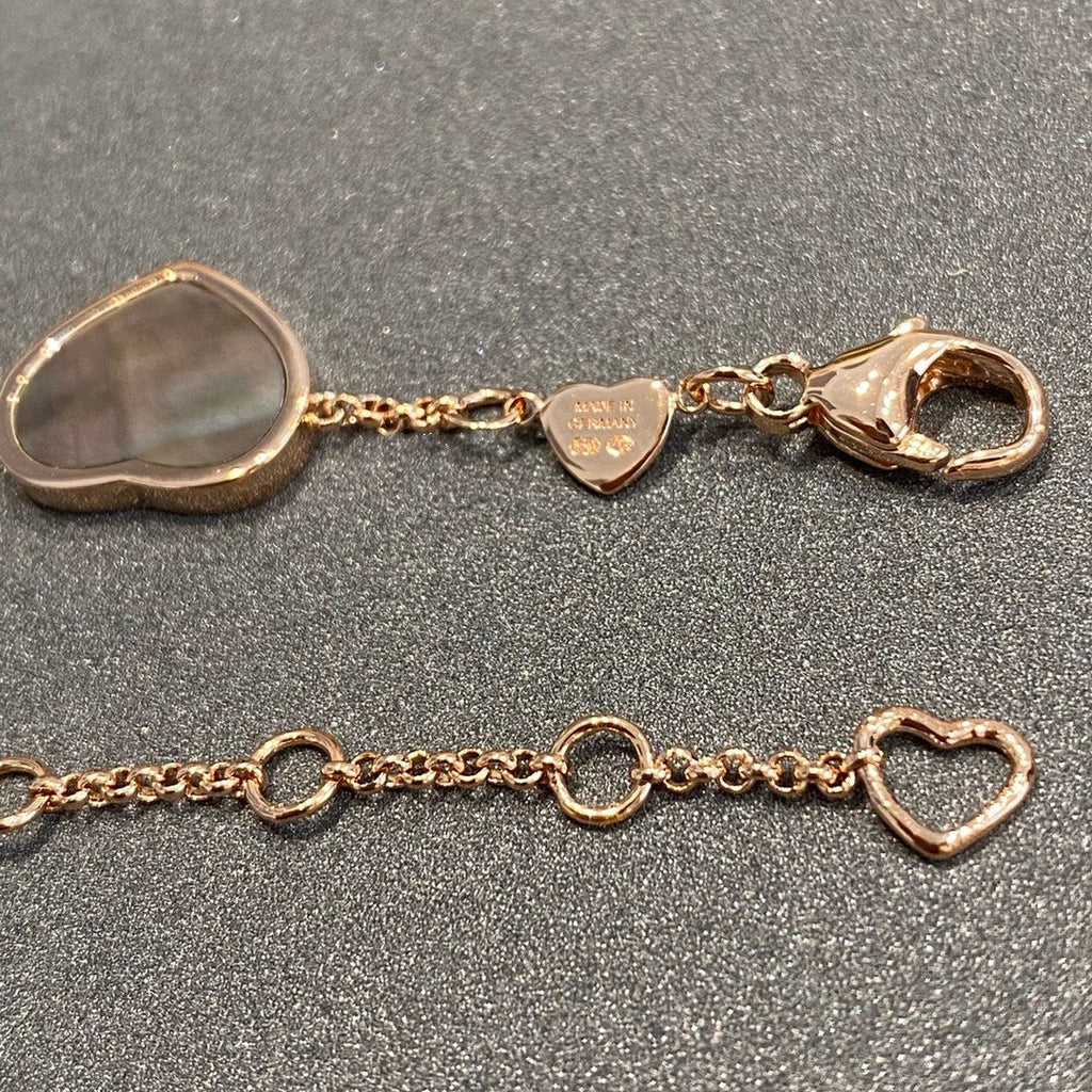HAPPY HEART BLACK MOP PINK GOLD BRACELET
