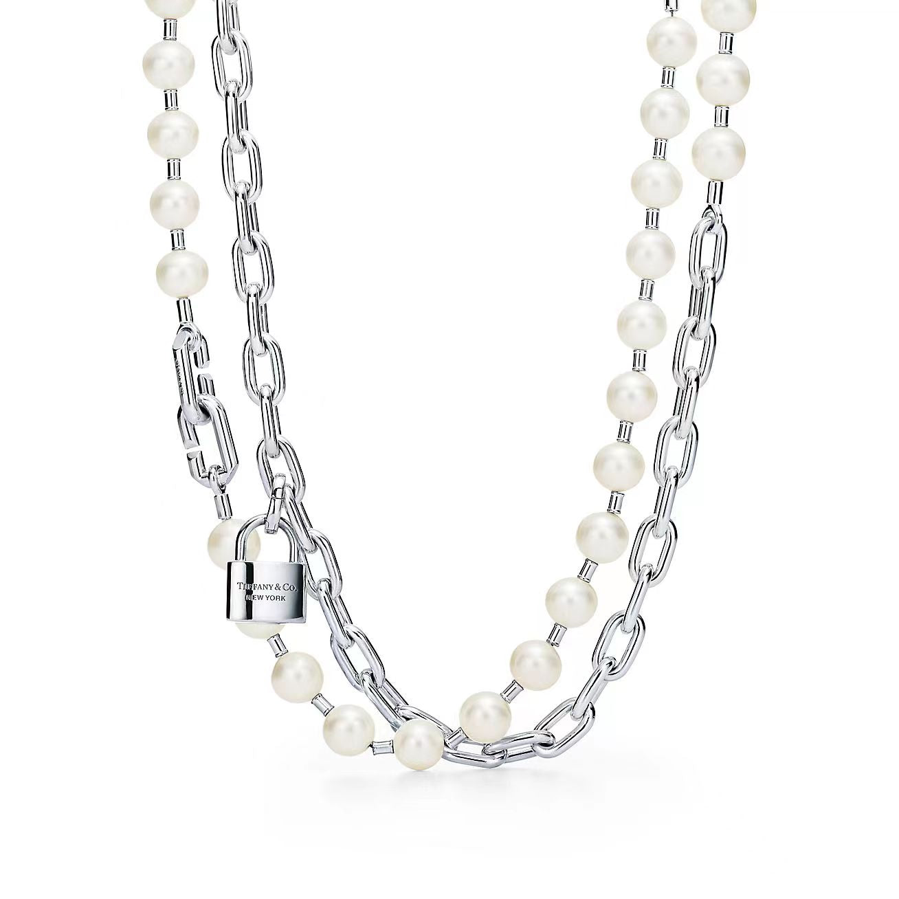 HARDWARE PEARL WRAP NECKLACE