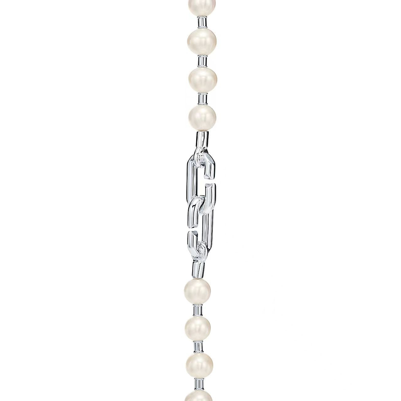 HARDWARE PEARL WRAP NECKLACE