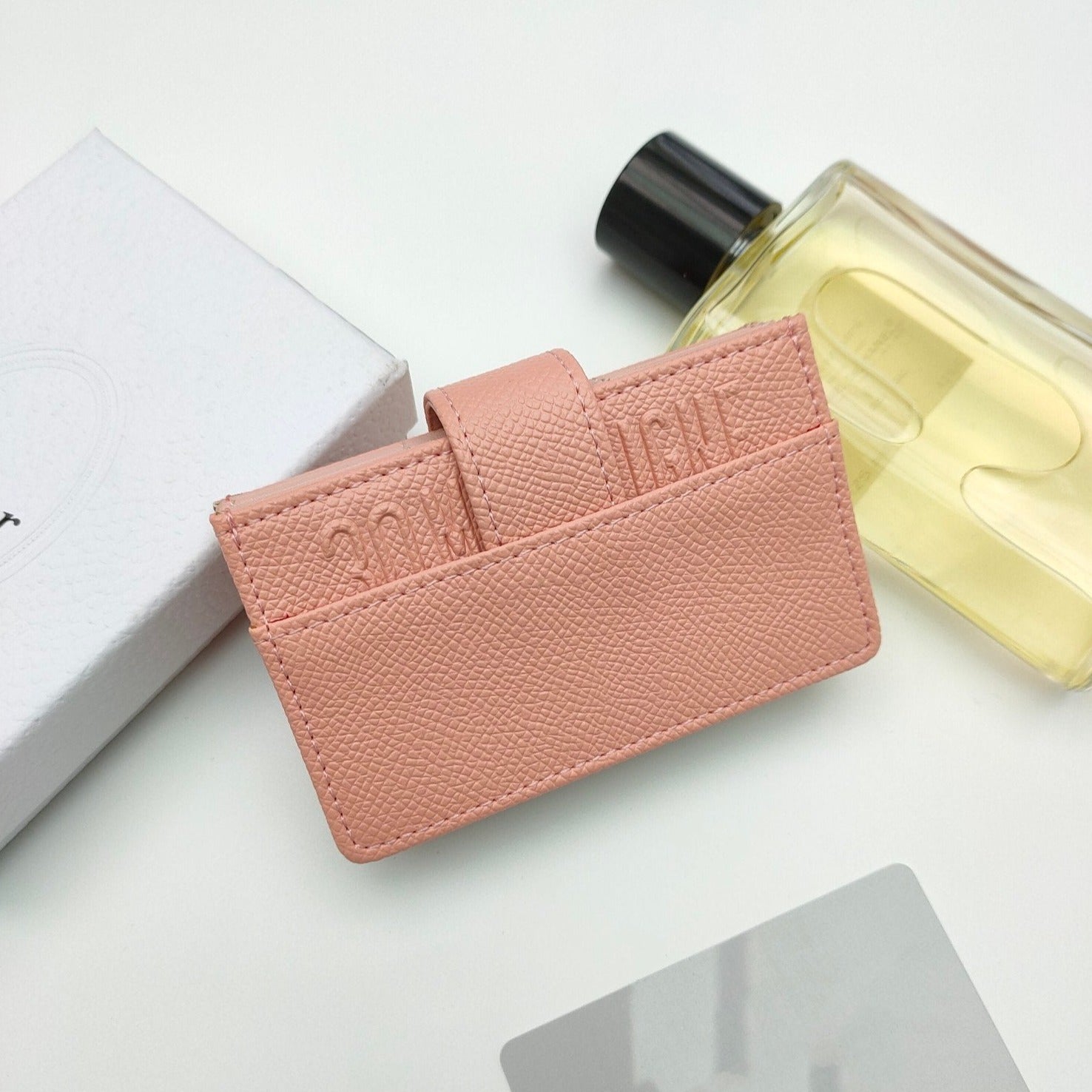 CARD HOLDER WALLET LADY GRAINED COWHIDE PINK
