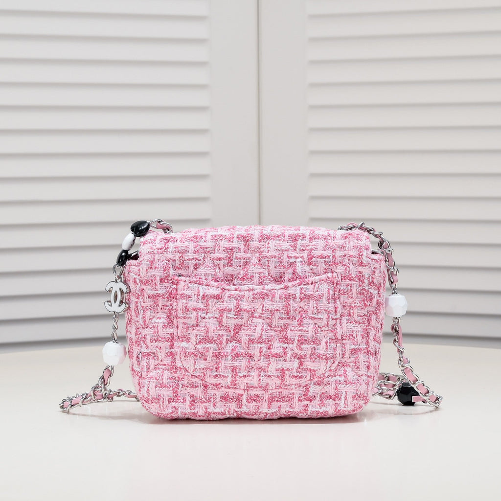 MINI FLAP BAG TWEED 8055 PINK