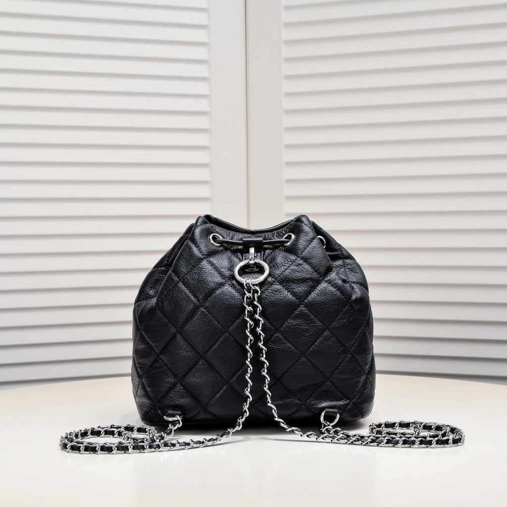 COWHIDE LEATHER BACKPACK 8038 BLACK
