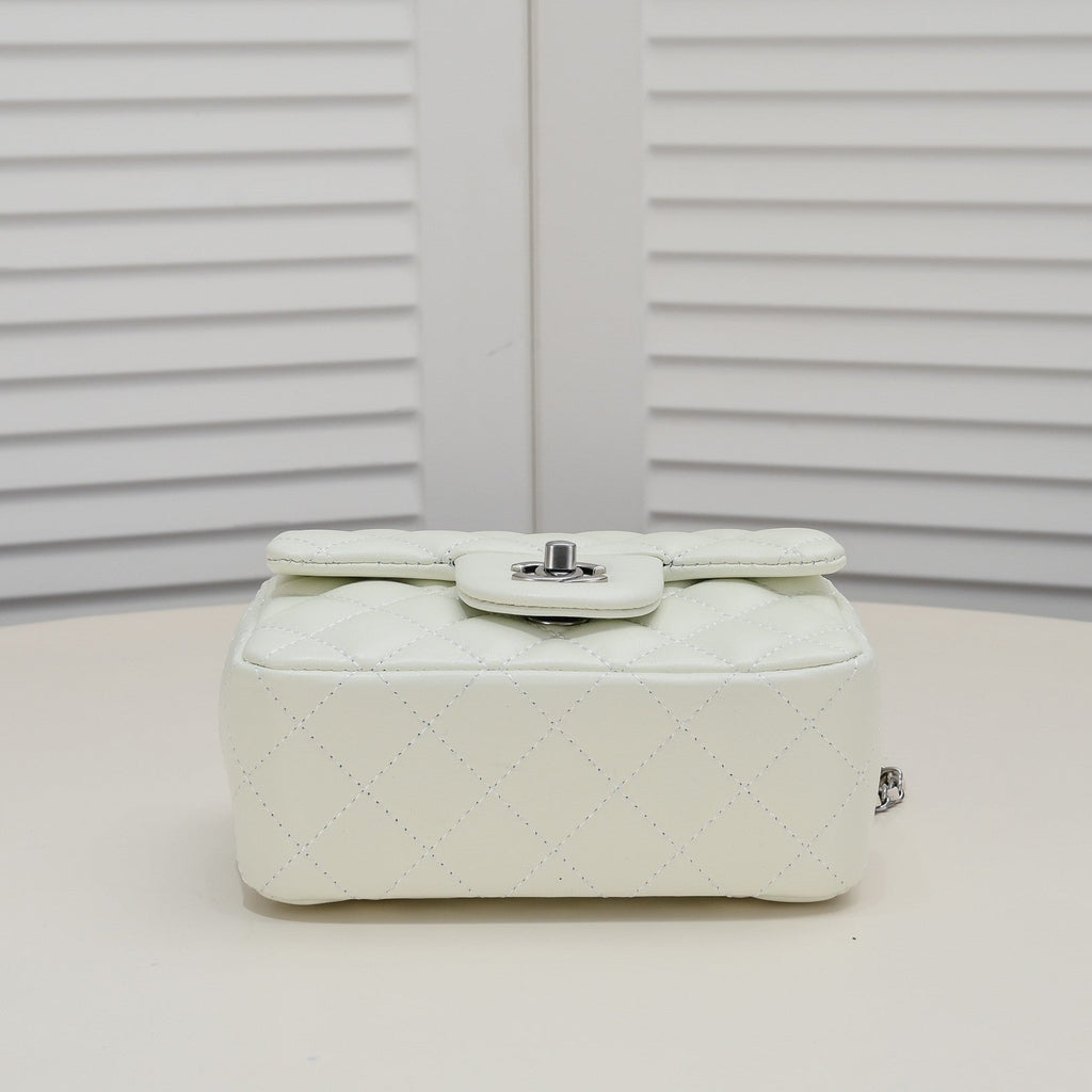 SMALL FLAP BAG 17CM 1786 WHITE SILVER