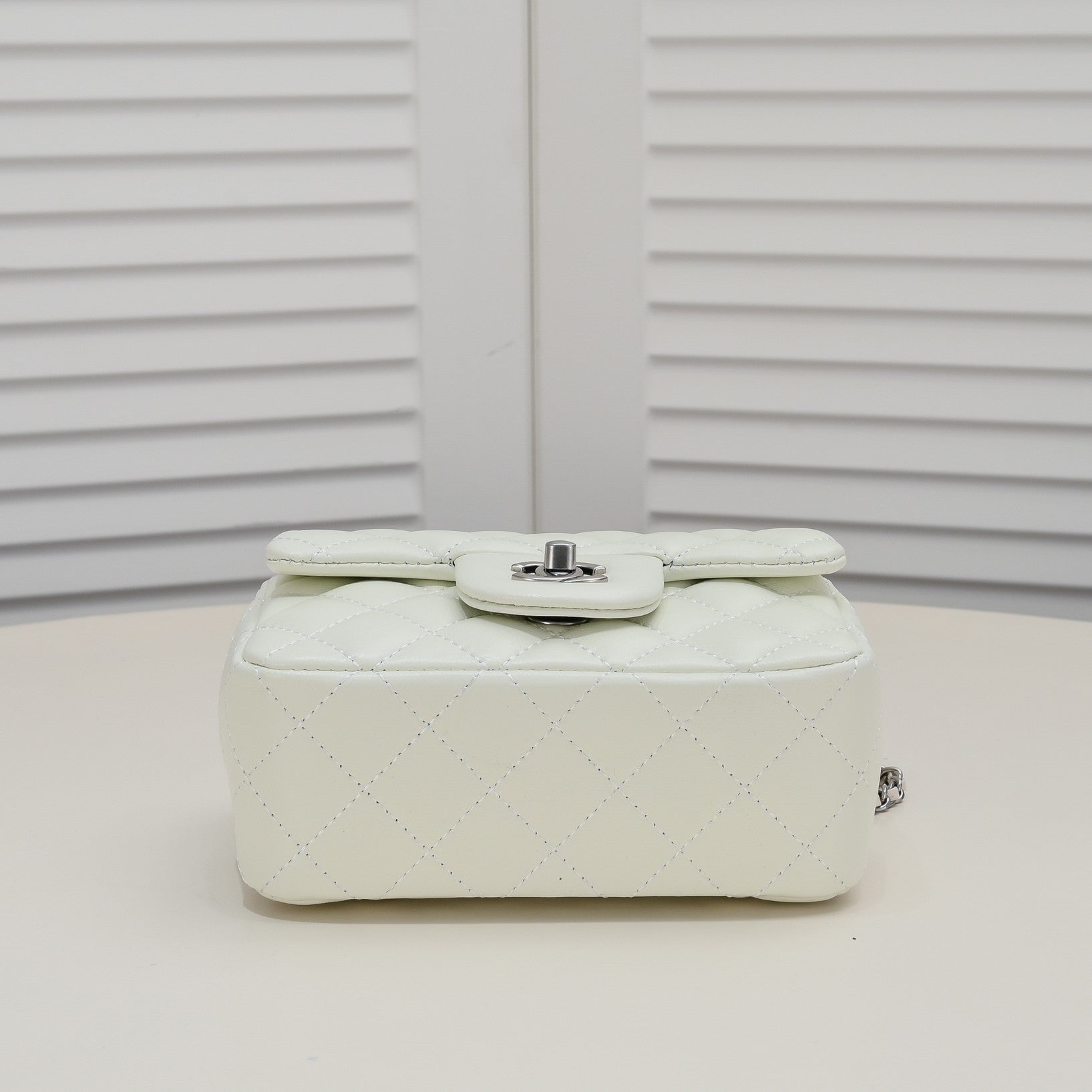 SMALL FLAP BAG 17CM 1786 WHITE SILVER