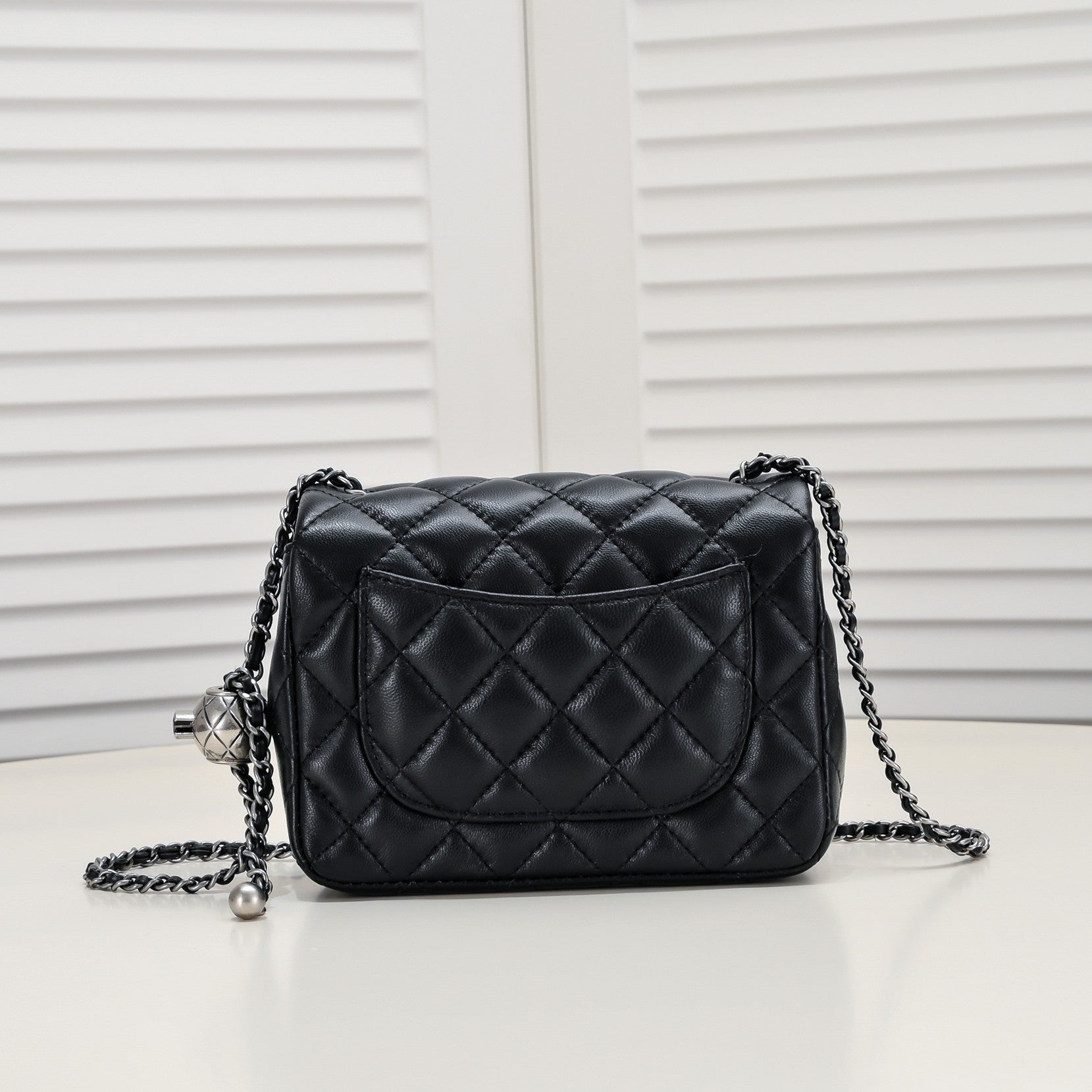 SMALL FLAP BAG 17CM 1786 BLACK SILVER