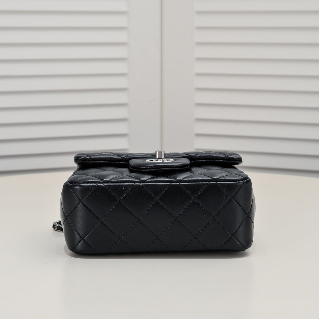 SMALL FLAP BAG 17CM 1786 BLACK SILVER