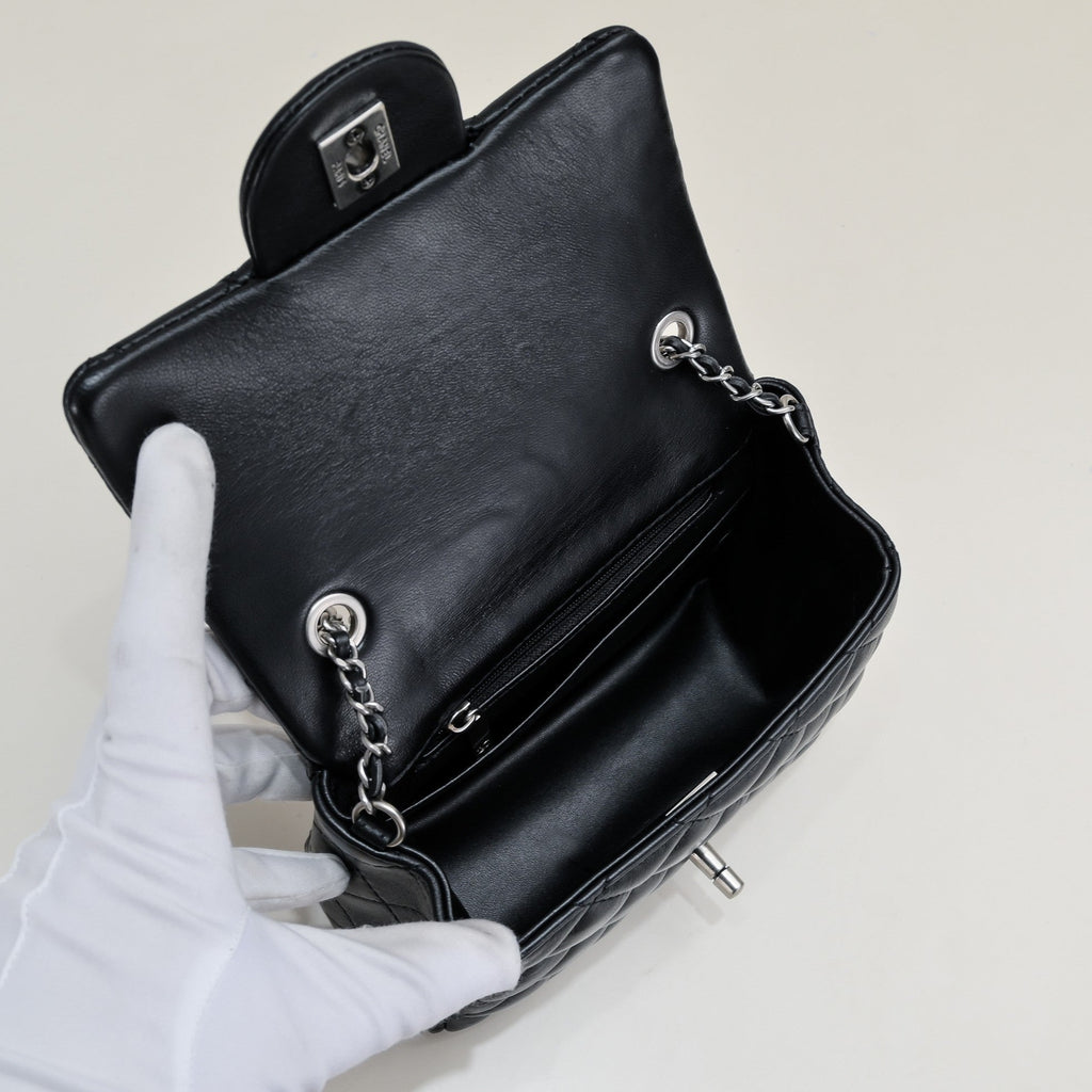 SMALL FLAP BAG 17CM 1786 BLACK SILVER
