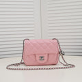 SMALL FLAP BAG 17CM 1786 PINK SILVER