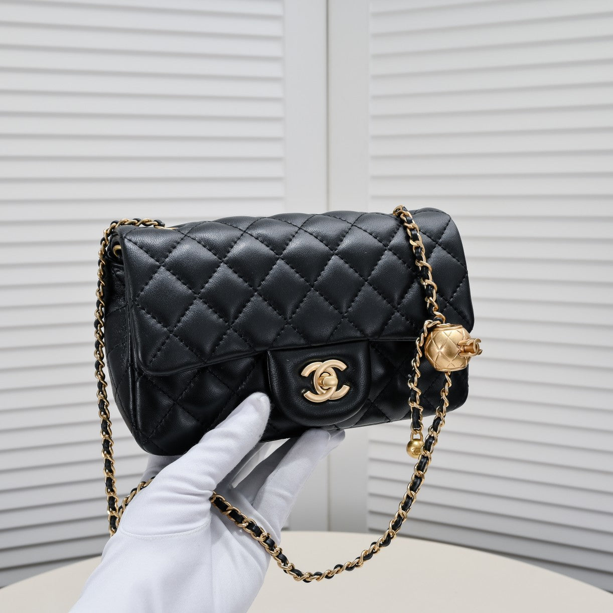 FLAP BAG 20CM 1787 BLACK GOLD