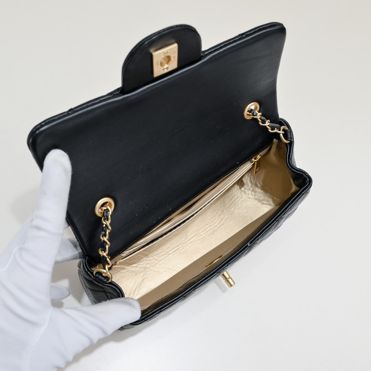 FLAP BAG 20CM 1787 BLACK GOLD