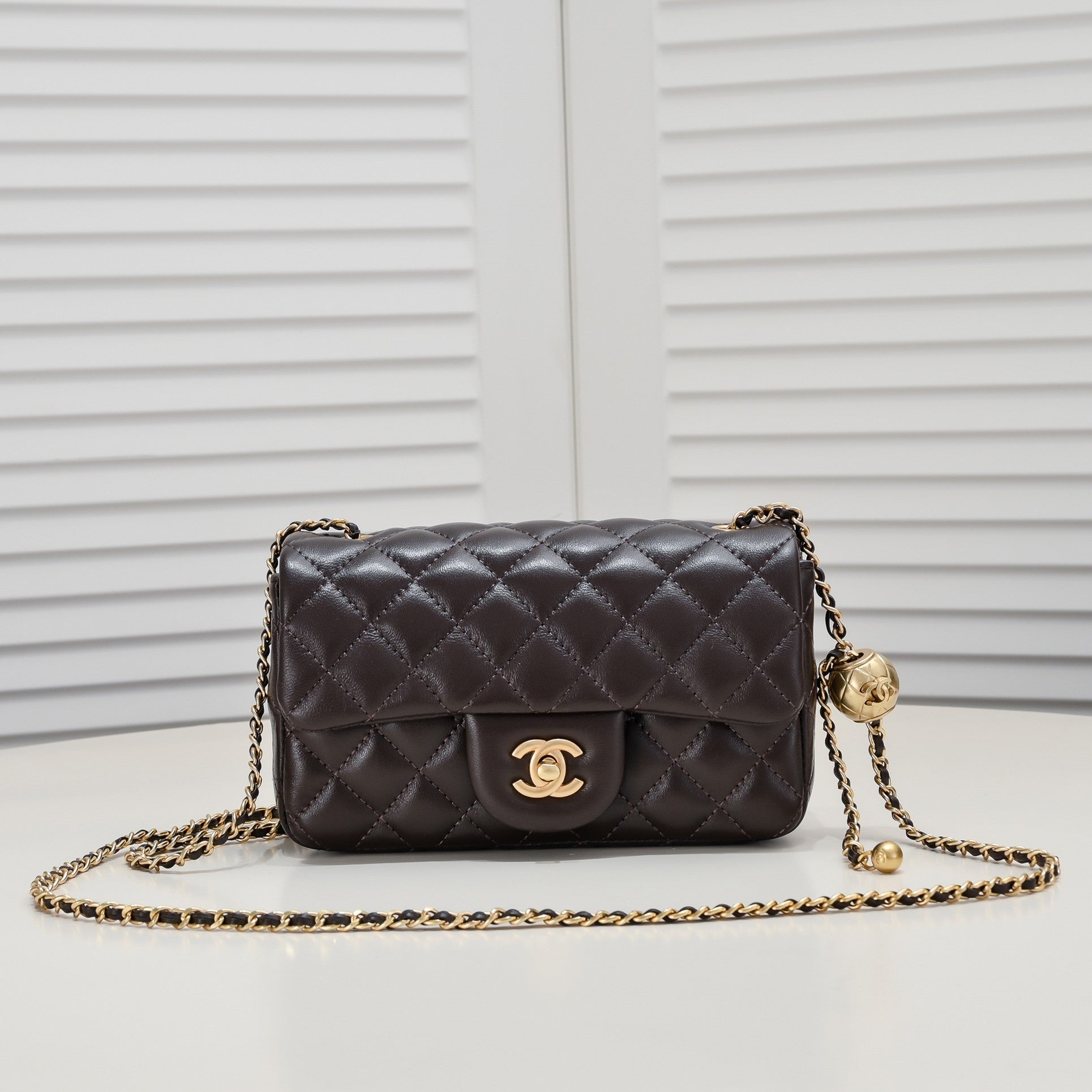 FLAP BAG 20CM 1787 BROWN GOLD