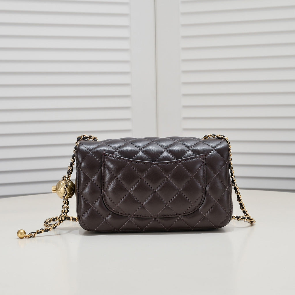 FLAP BAG 20CM 1787 BROWN GOLD