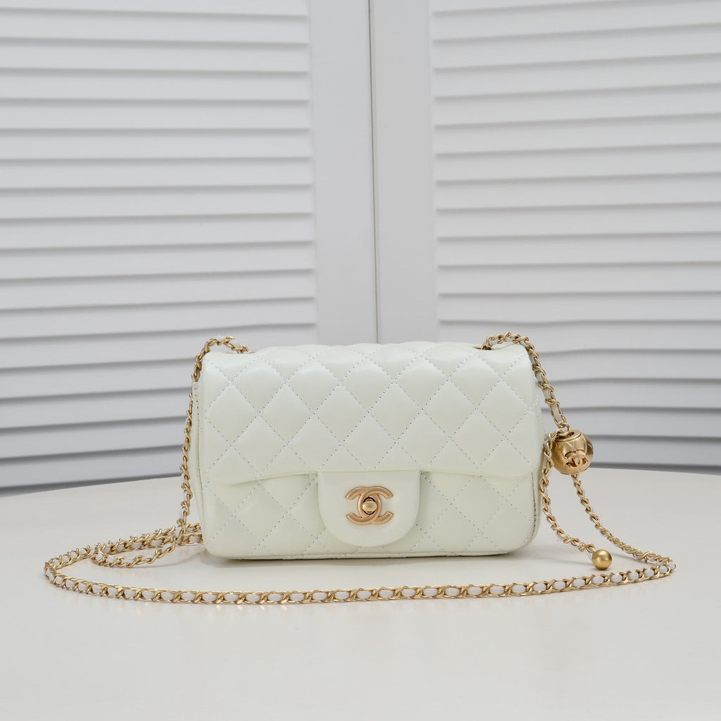 FLAP BAG 20CM 1787 WHITE GOLD