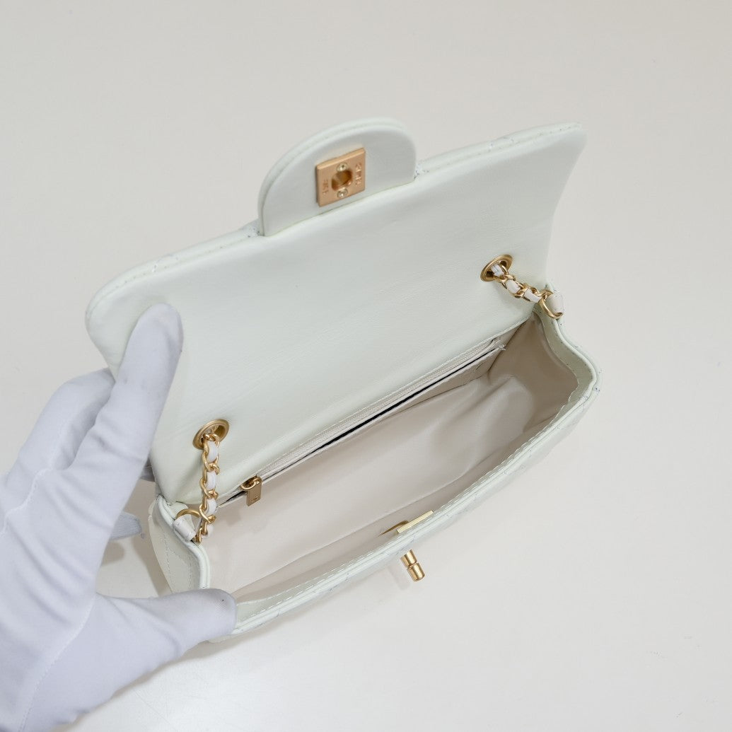 FLAP BAG 20CM 1787 WHITE GOLD