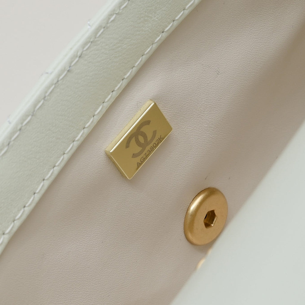 FLAP BAG 20CM 1787 WHITE GOLD