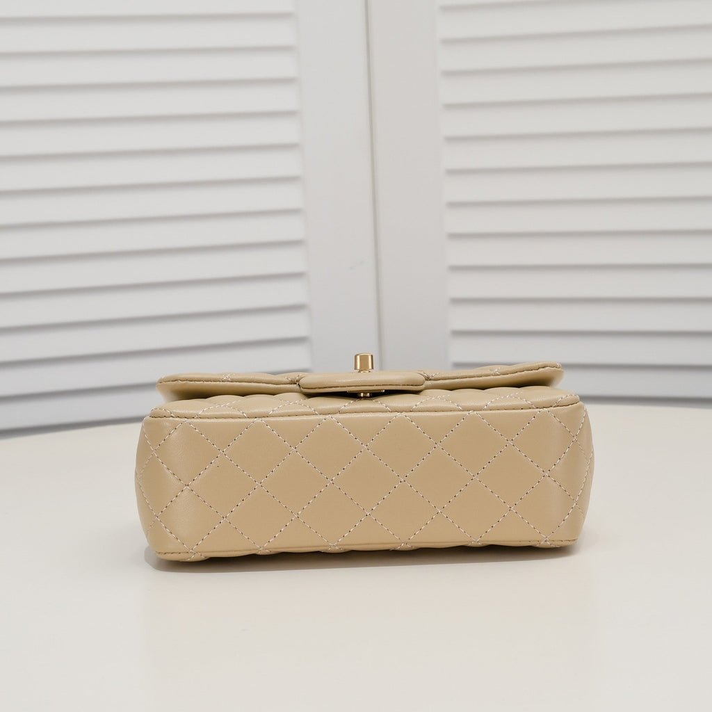 FLAP BAG 20CM 1787 PALE BROWN GOLD