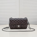 FLAP BAG 20CM 1787 BROWN SILVER