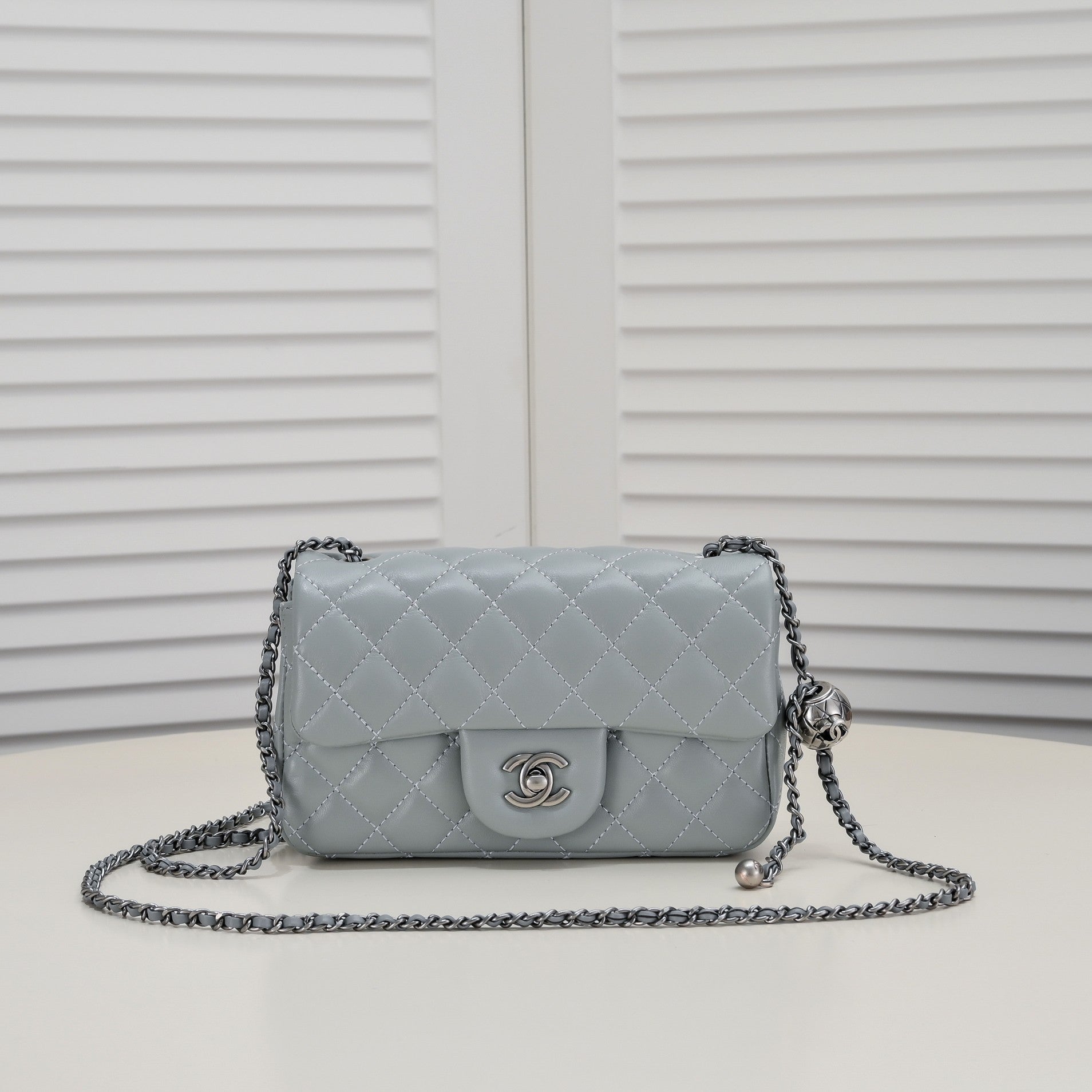 FLAP BAG 20CM 1787 GREY SILVER