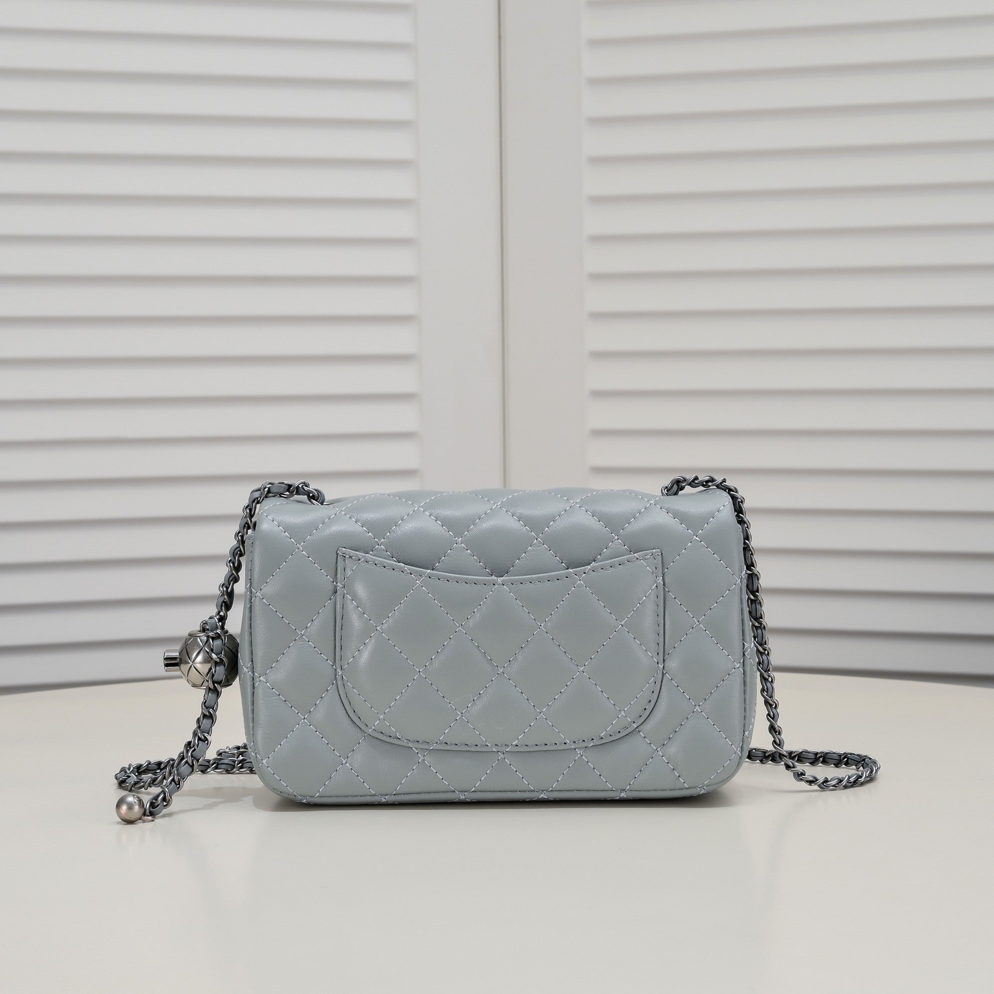 FLAP BAG 20CM 1787 GREY SILVER