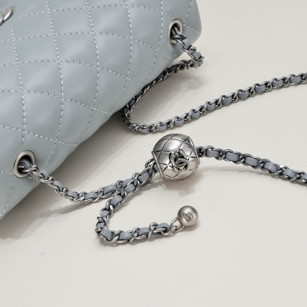 FLAP BAG 20CM 1787 GREY SILVER