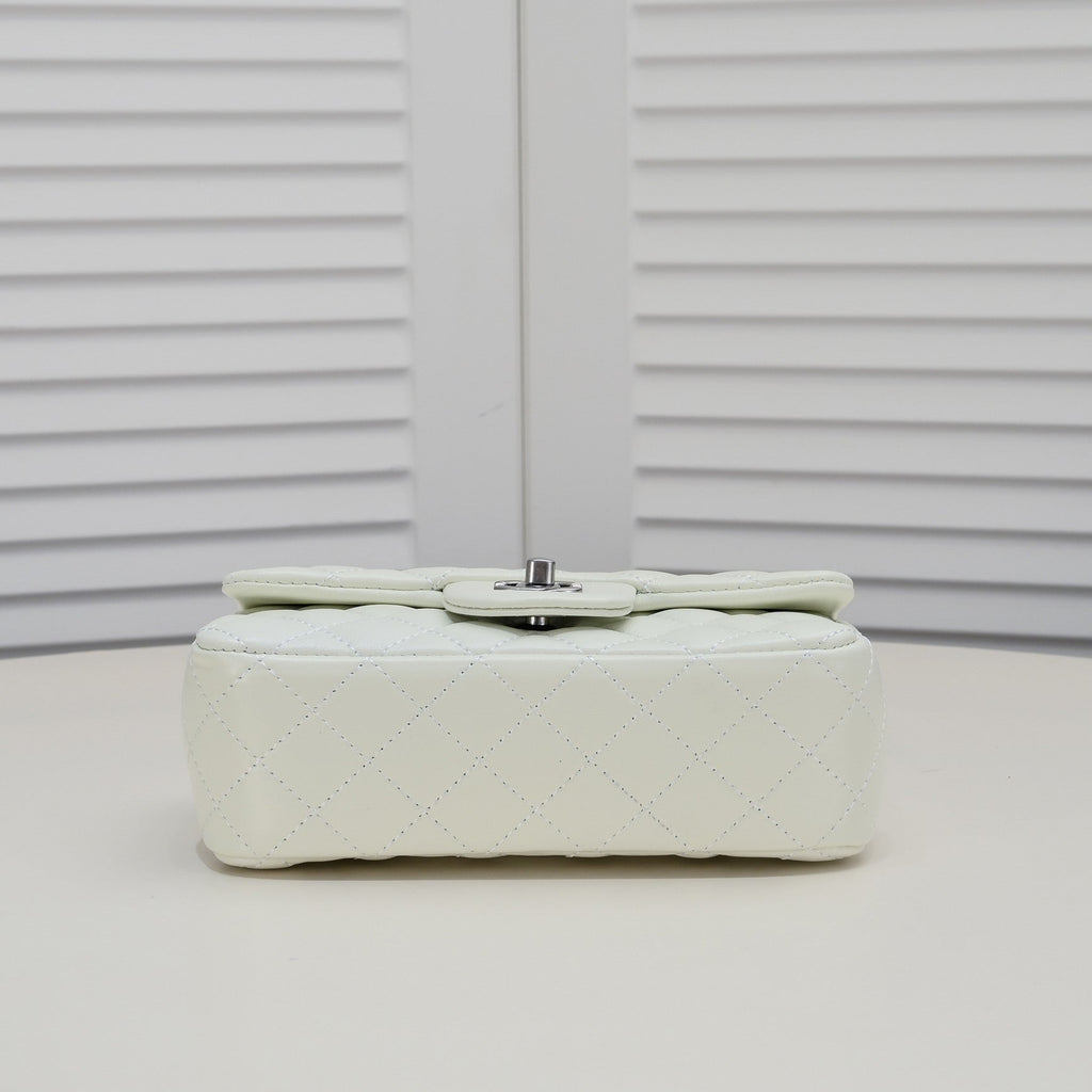 FLAP BAG 20CM 1787 WHITE SILVER