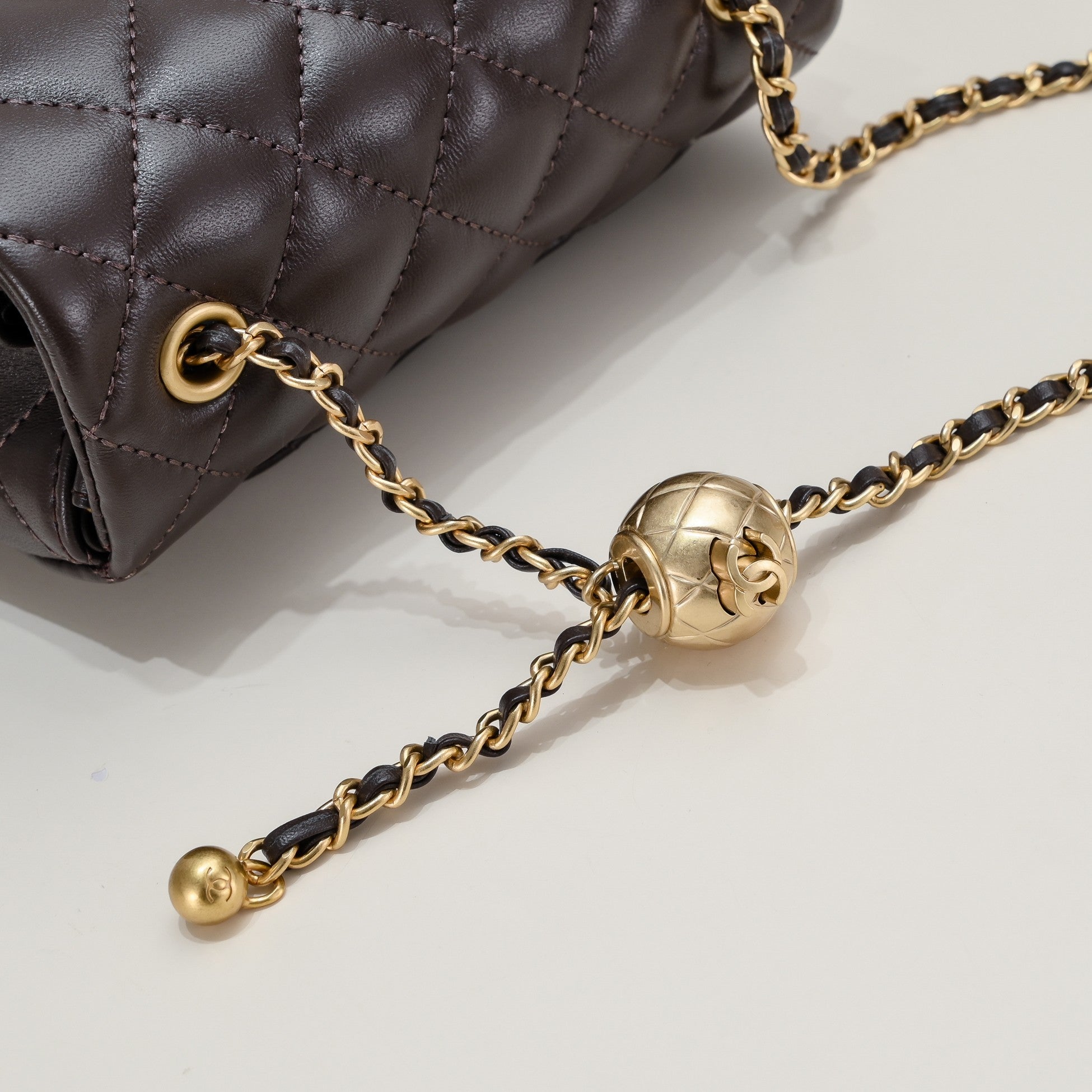 SMALL FLAP BAG 17CM 1786 BROWN GOLD