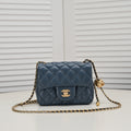 SMALL FLAP BAG 17CM 1786 SAPPHIRE BLUE GOLD