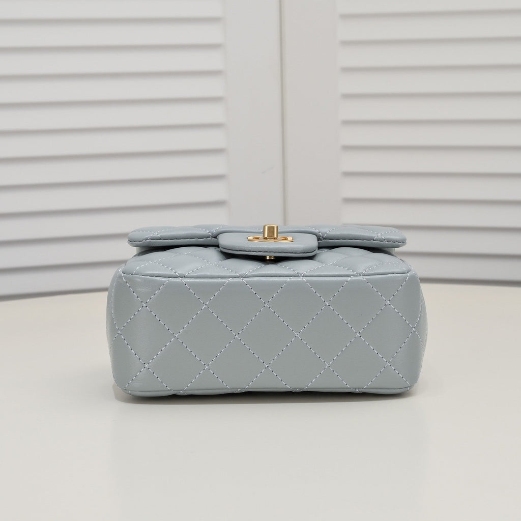 SMALL FLAP BAG 17CM 1786 GREY GOLD