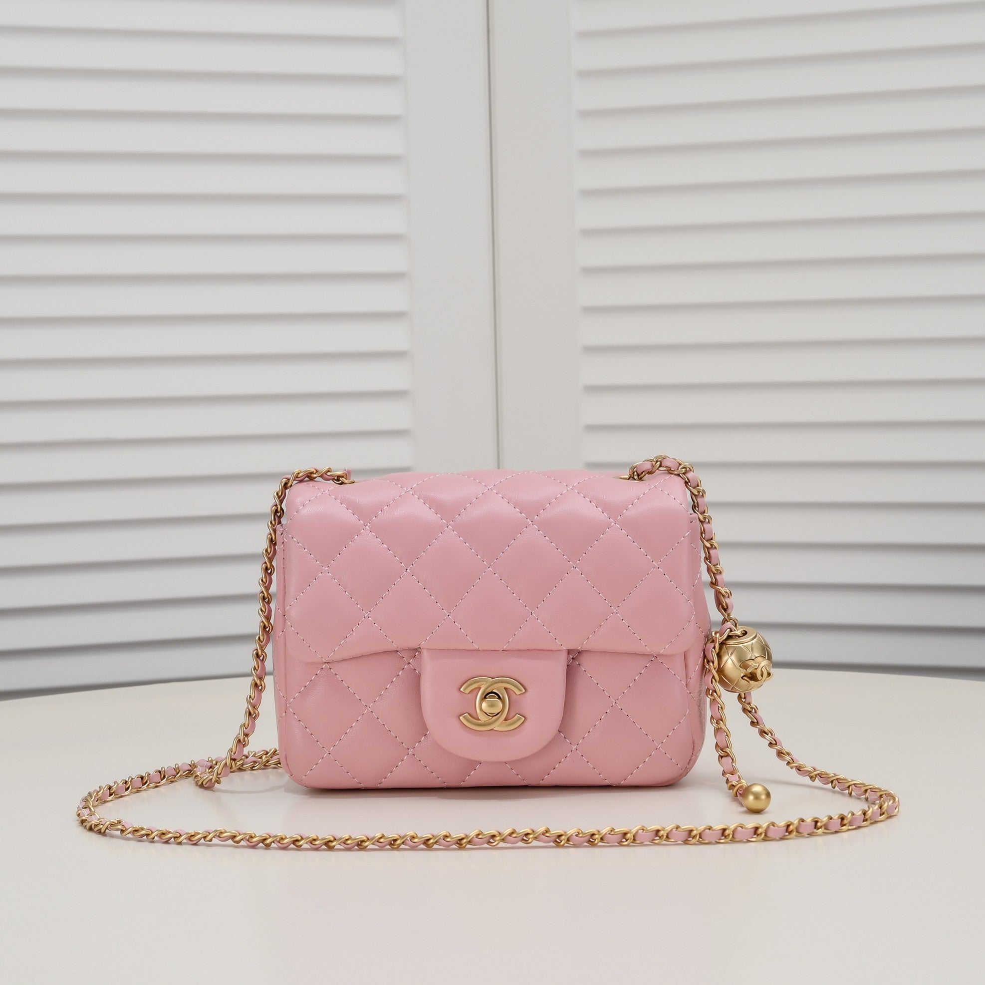 SMALL FLAP BAG 17CM 1786 PINK GOLD