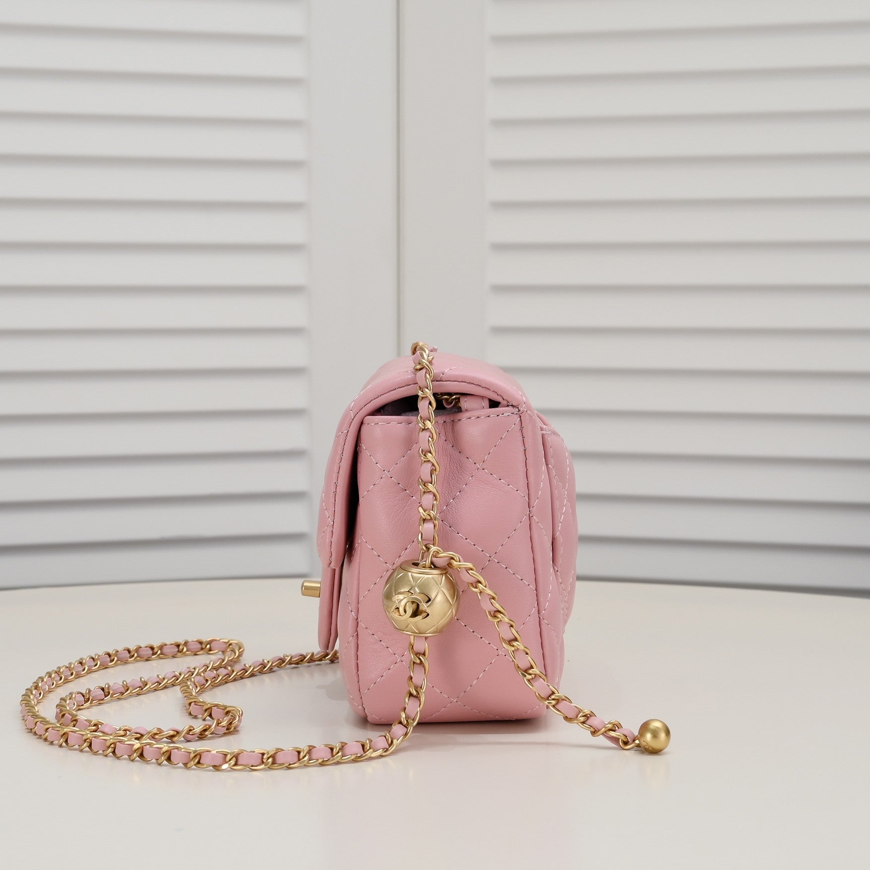 SMALL FLAP BAG 17CM 1786 PINK GOLD