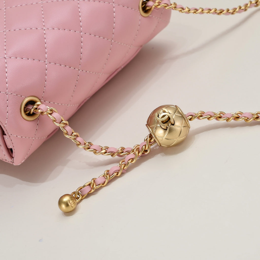 SMALL FLAP BAG 17CM 1786 PINK GOLD