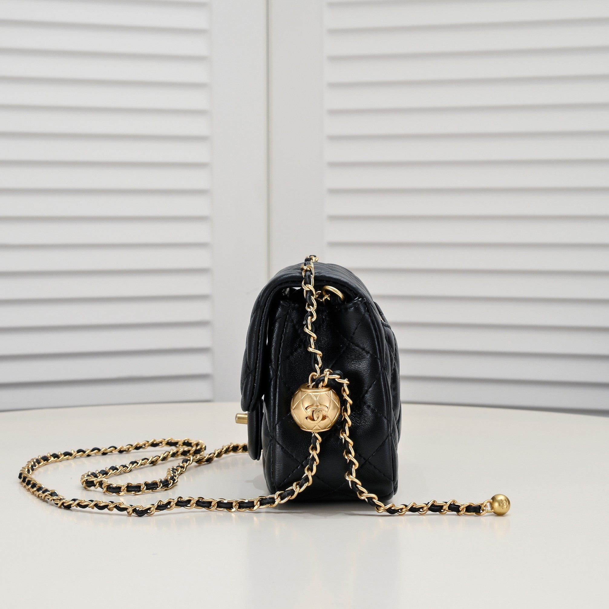 SMALL FLAP BAG 17CM 1786 BLACK GOLD
