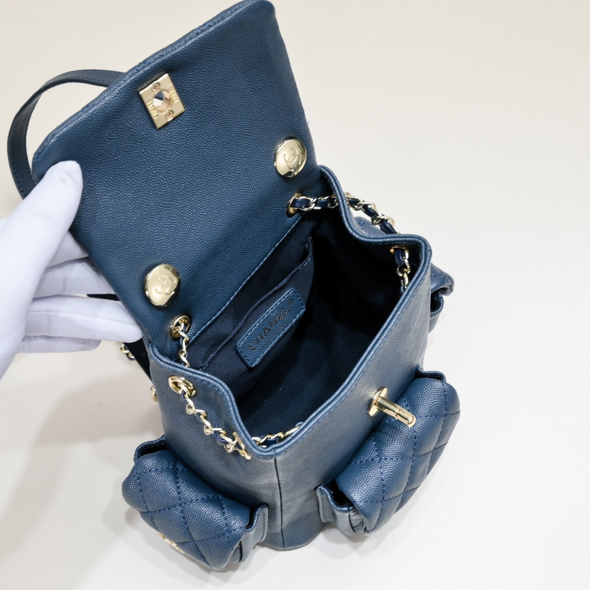 DOUBLE-SHOULDER MINI BACKPACK 9111 NAVY BLUE