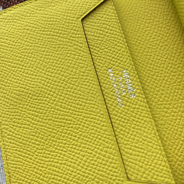 BEARN COMPACT WALLET 12 IN SUNSHINE YELLOW EPSOM LEATHER