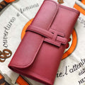 JIGE ELAN 29 CLUTCH IN BERRY RED CALFSKIN