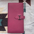 BEARN LONG 17 WALLET IN MAGENTA PURPLE EPSOM LEATHER