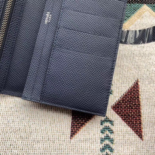 BEARN LONG 17 WALLET IN PRUSSIAN BLUE EPSOM LEATHER