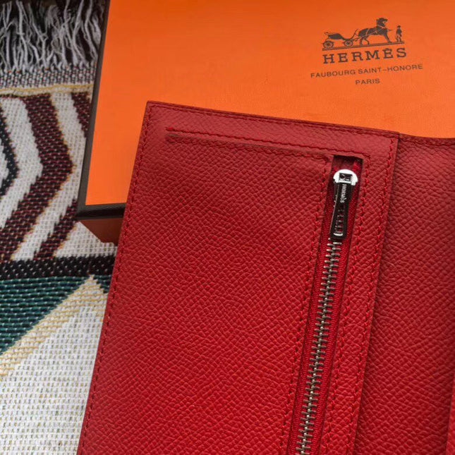 BEARN LONG 17 WALLET IN RUBY RED EPSOM LEATHER