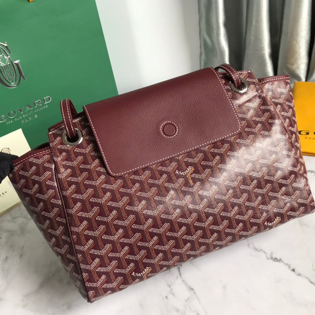ROUETTE PM TOTE BAG 30 IN BURGUNDY RED CANVAS