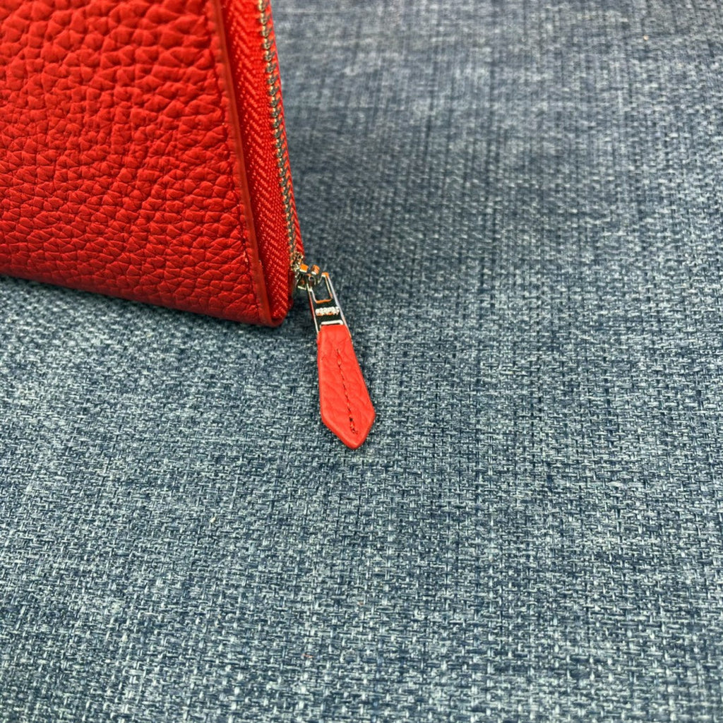 HM SILK'IN CLASSIC WALLET 19 RED GRAINED CALFSKIN