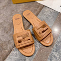 BAGUETTE SLIDES IN  COPPER BROWN LAMBSKIN