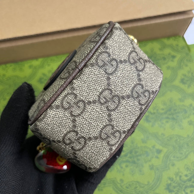 GG SUPERMINI 3 BOX BAG IN BEIGE CANVAS