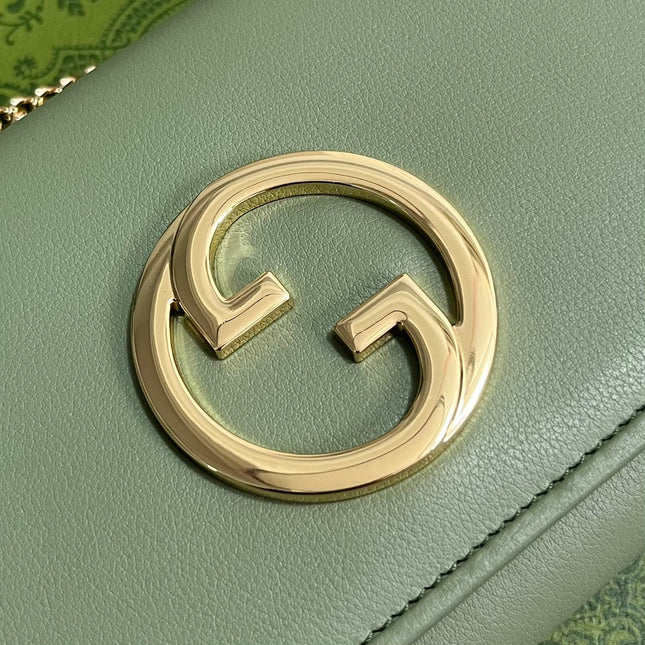 BLONDIE SHOULDER BAG 21 IN GREEN CALFSKIN GOLD HARDWARE